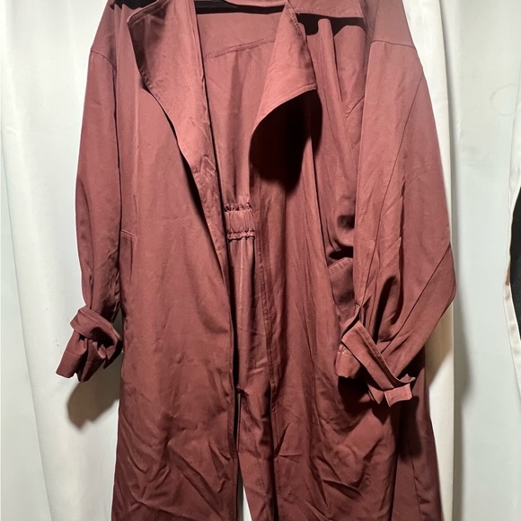 She + Sky Women's Rust Trench Coat - Picture 2 of 4